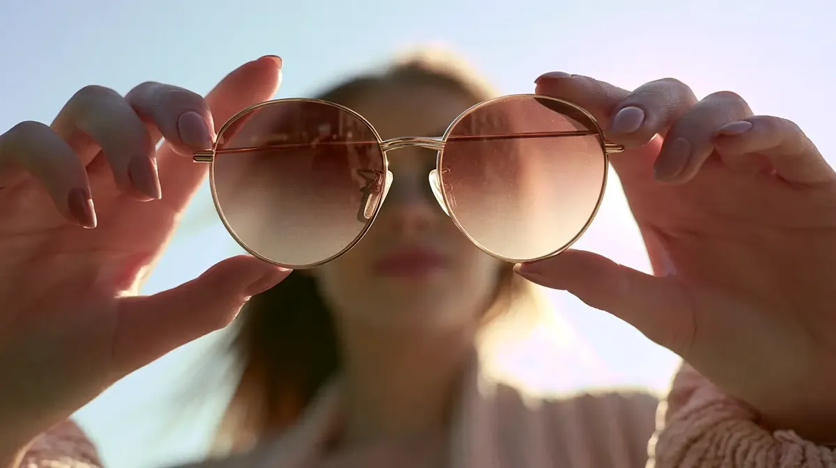 Sunglasses held up to the sun